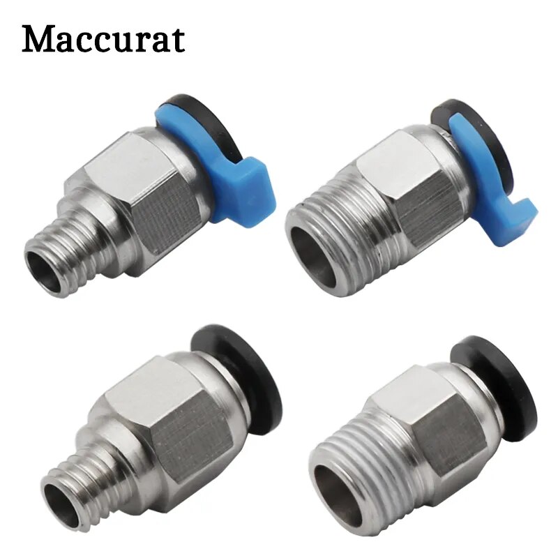 Conectores pneumáticos para extrusora Bowden, acoplador rápido, peças de impressora 3D, J-cabeça acessórios, Hotend, OD, 4mm, tubo PTFE, V6, V5