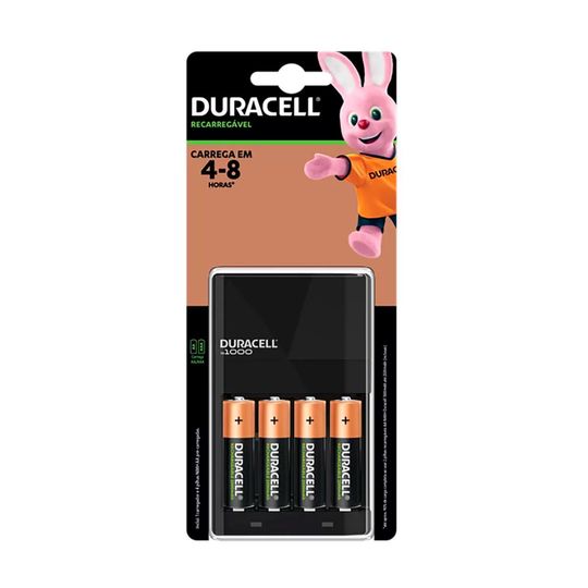 Carregador de Pilhas Duracell AA/AAA + 4 Pilhas AA 2500mAh - CEF14BR4