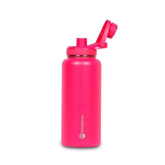 Garrafa Térmica Inox 1000 ml para bebidas quentes ou frias com tampo com bico - Rosa | GT