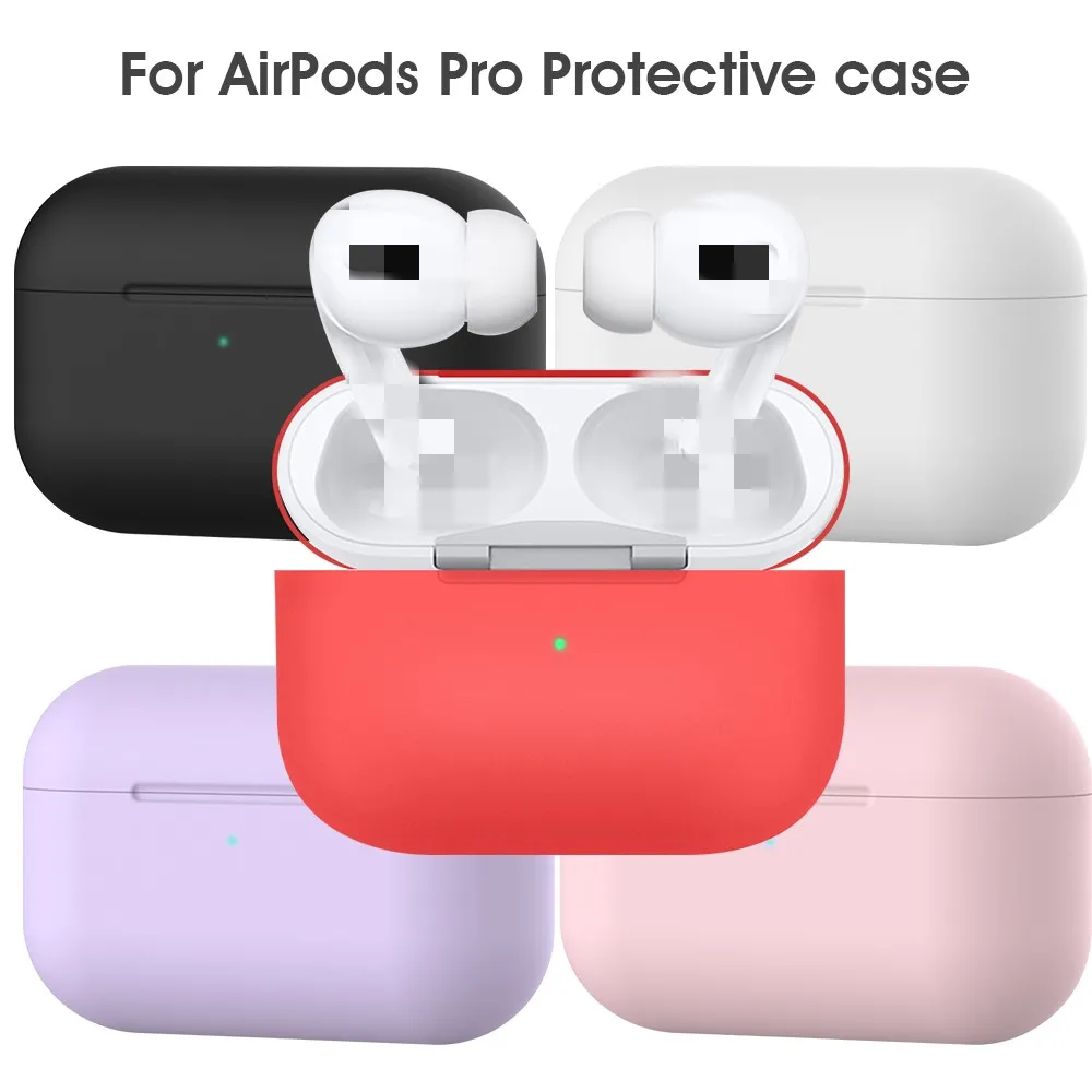 Capa protetora de silicone para Apple Airpods, capa macia com gancho, fone de ouvido Bluetooth, cor sólida, novo, 2, 1