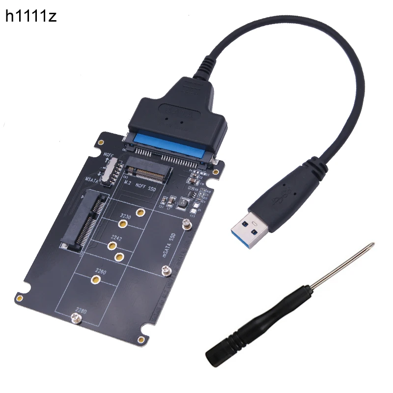 SSD m.2 ngff ou msata para adaptador sata 3.0, usb 3.0 a 2.5 sata disco rígido, 2 em 1, leitor de cartão para pc e laptop