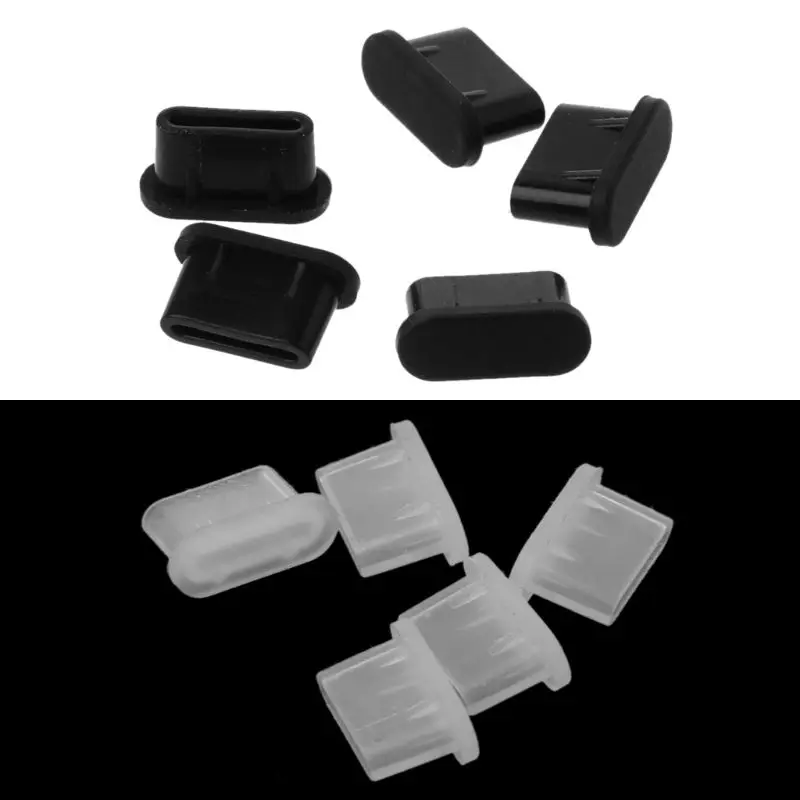 5 pces type-c poeira plug porta de carregamento usb protetor capa de silicone para samsung huawei acessórios de telefone inteligente