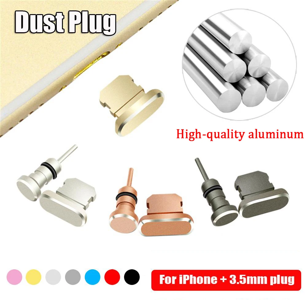 Novo 3.5mm fones de ouvido jack ios carregamento de metal anti poeira carregador plug dock plug tampa rolha capa para iphone 12 11 xs max x 8 7 6