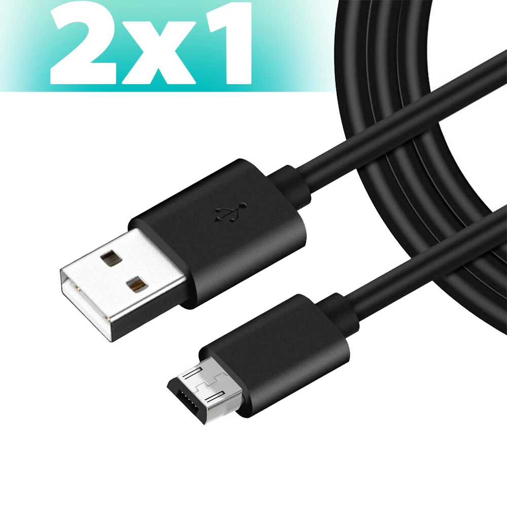 Cabo de carregamento USB para Celular, Smartphone e Tablet, Conexão Micro USB, Transferência de dados, 1 m, 2