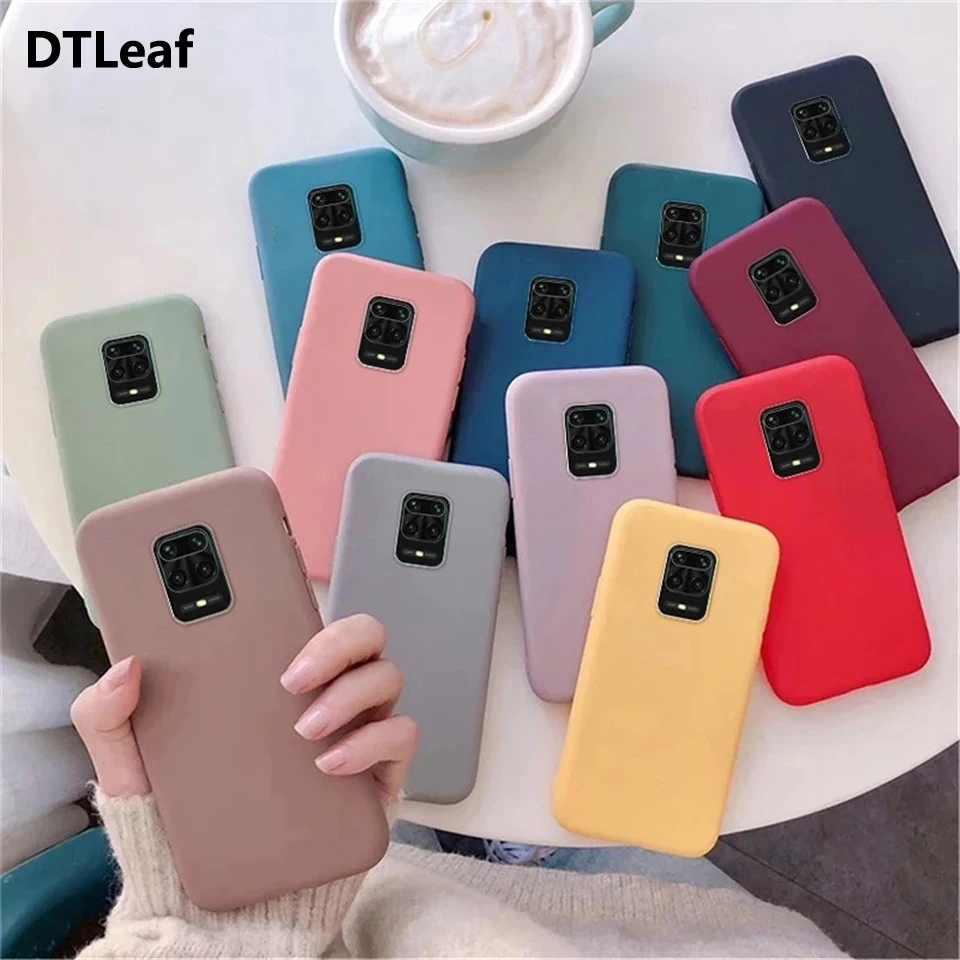 Capa de telefone de silicone Candy Color, capa TPU macia e fosca para Xiaomi Redmi Note 10, 10S, 9S, 9 Pro Max, 8, 7 Plus, 10X, 9A, 8A, 7A