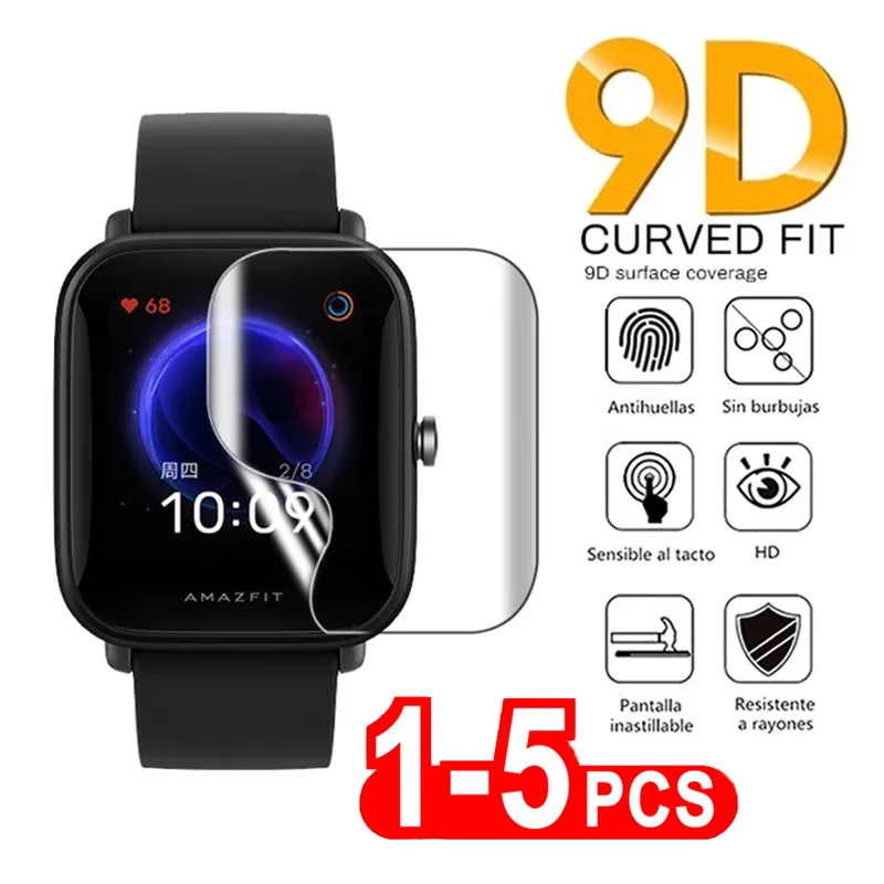 Película protetora de tela, filme hidrogel para animais de estimação, para xiaomi huami amazfit bip s u pro, amazfit stratos 2 3, acessórios para amazfit gts 2 2e