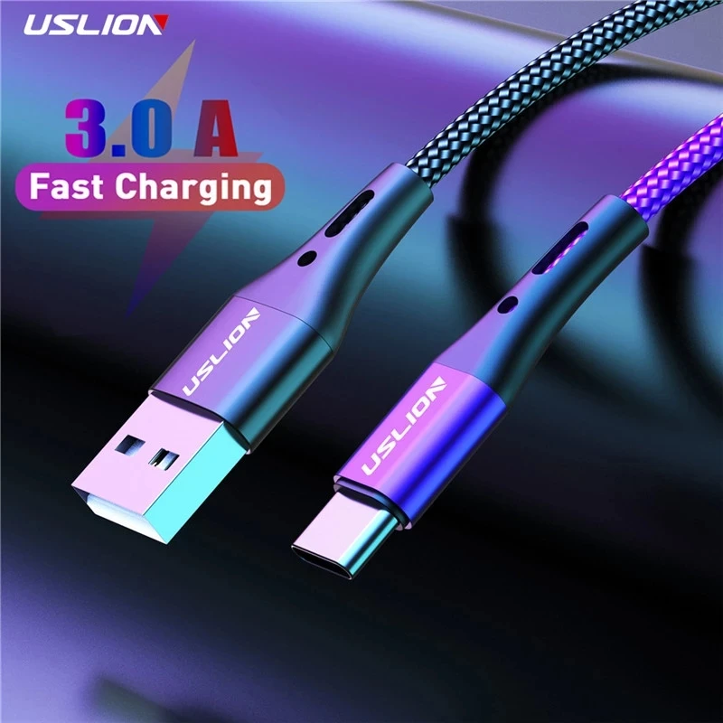 Cabo USB Tipo C Fio para Samsung S24 S23 Xiaomi Mi 14, Carregamento Rápido para Celular, Carregador Tipo C, Cabos Micro USB, 3A