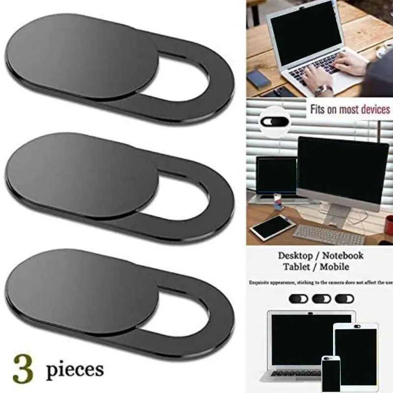 Protetor para câmera de webcam 3 pçs, protege sua privacidade online, tamanho pequeno, ultra fino para laptop, pc, imac, hccy