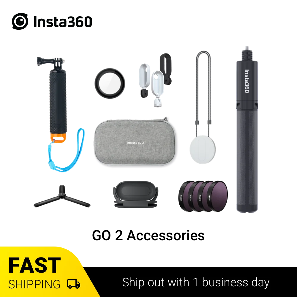 Insta360 go 2 acessórios (estojo de transporte/adaptador de montagem pacote/ímã pingente/fácil clipe/lente guarda/caso de mergulho/usb power mount)
