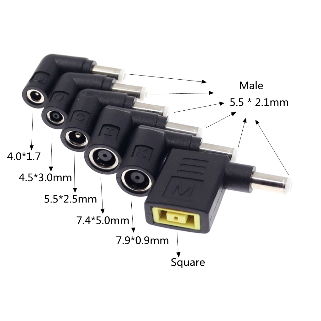 Conector de tomada de alimentação dc 5.5x2.5 7.9x0.5 7.4x5.0 4.5x3.0 4.0x1.7mm conector de adaptador fêmea dc para 5.5*2.1mm masculino