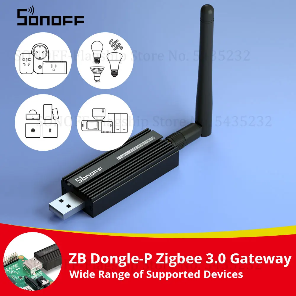 SONOFF ZB Dongle-P Zigbee 3.0 USB Dongle Plus Universal Zigbee Gateway Suporte via ZHA ou Zigbee2MQTT Sonoff Zigbee Series