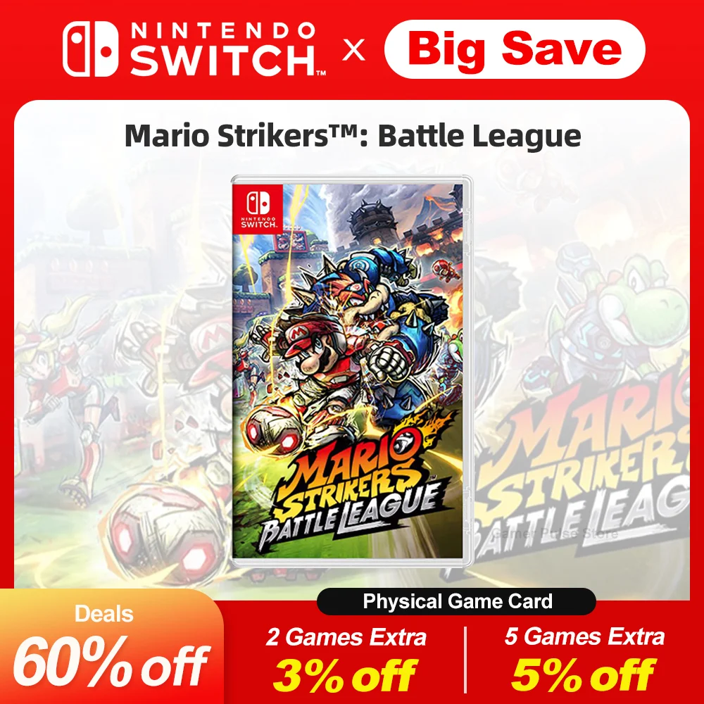 Mario Strikers Battle League Nintendo Switch Games Deals 100% original oficial cartão de jogo físico para Switch OLED Lite