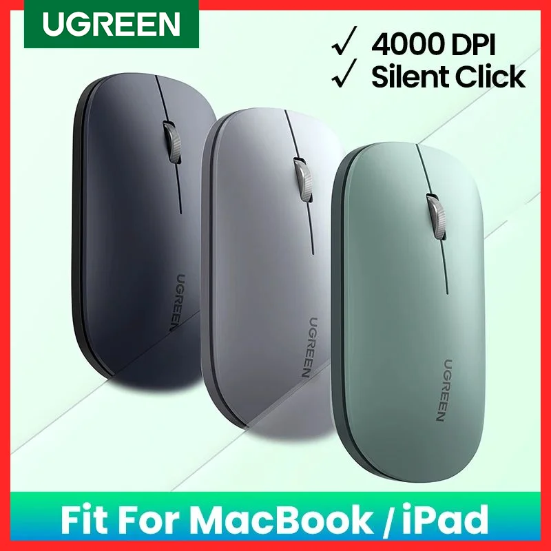 Mice novo-em saleuugreen mouse sem fio 4000 dpi silencioso ratos para macbook pro m1 m2 ipad tablet computador portátil pc 2.4g mouse sem fio