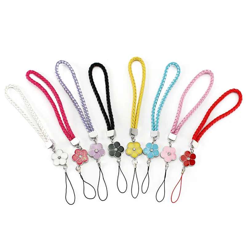 Multicolor telefone charme string trança curta correias do telefone móvel para a câmera gopro mulheres anti-lost colhedor presente chaveiro cinta