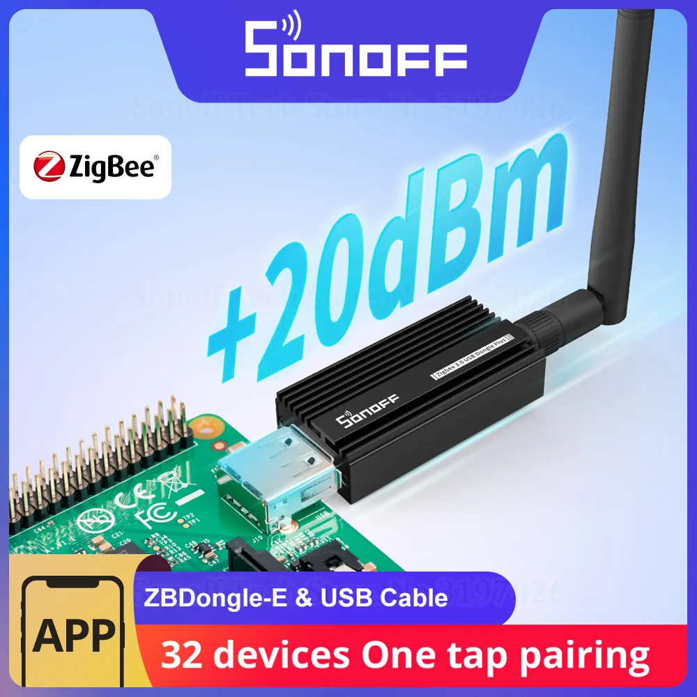 SONOFF ZBDongle-E USB Dongle Plus ZigBee 3.0 Analisador de gateway Zigbee sem fio ZHA Zigbee2MQTT pré-piscado como coordenador