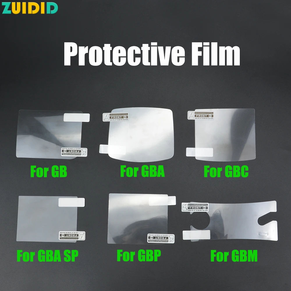 ZUIDID-Limpar película protetora de plástico para Gameboy, Screen Lens Cover Protector, Gameboy Advance GB, GBC, GBA, SP, GBM
