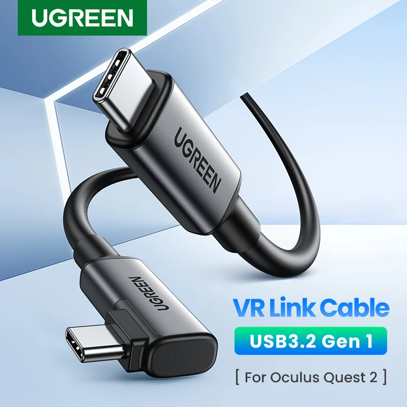 【 Novo-em saleu】ugreen cabo de ligação usb c para quest 2 fone de ouvido vr usb3.2 gen1 de alta velocidade 5gbps 5m cabo de carregamento 60w cabo de ligação usb c