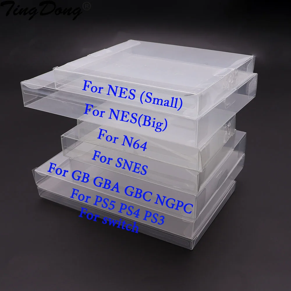 Capa protetora de cartucho transparente para gb gba gbc snes n64 nes ngpc caixa protetora de interruptor para ps5 para ps4/ps3