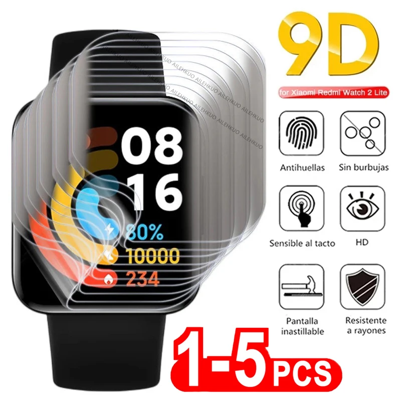 Película protetora de hidrogel macia para relógio Redmi, protetor de tela ativo para Xiaomi Mi Watch 2, 3 Lite, 3 cores, 2019