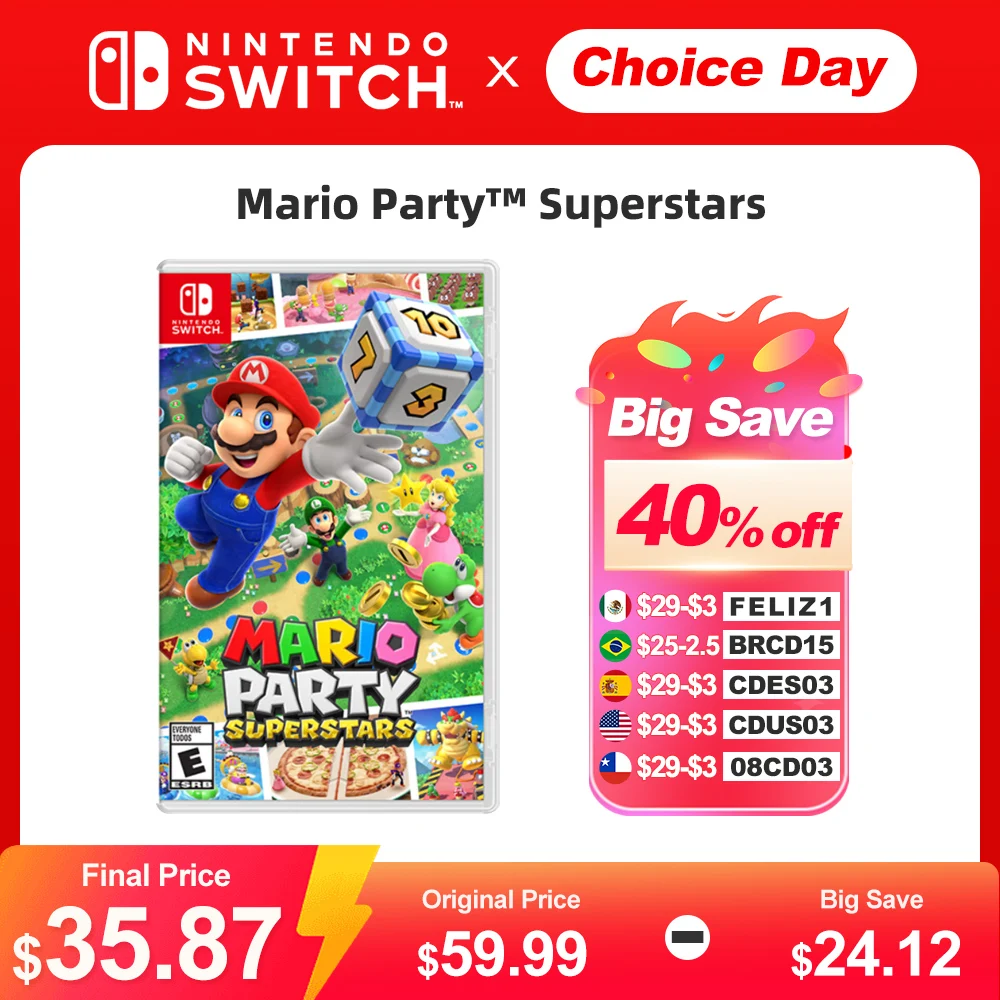 Mario Party Superstars Jogos Nintendo Switch 100% original oficial jogo físico cartão festa gênero para Switch OLED Lite