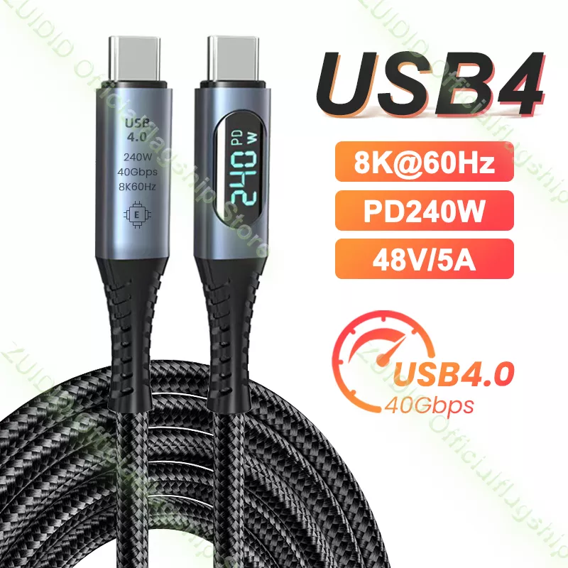 Usb4.0 40gbps tipo c para c cabo pd3.1 240w em chamas-cabo de carregamento rápido 8k @ 60hz para ps5 nintendo switch galaxy s22 macbook pro