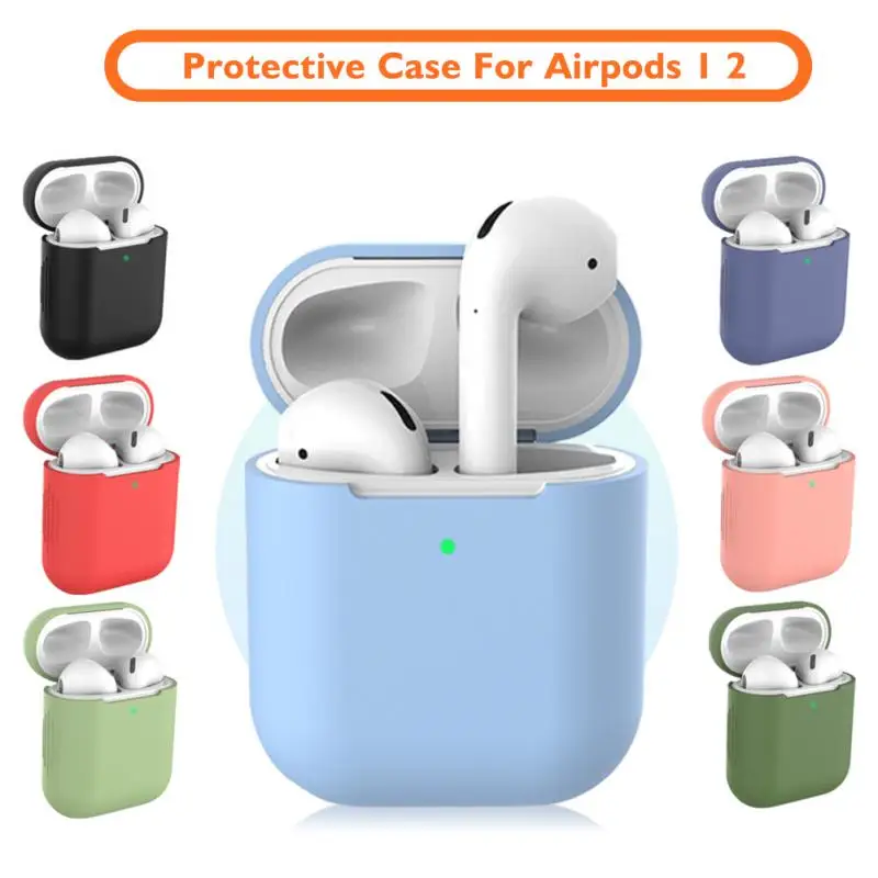 Caixa de carregamento caso protetor para airpods 1 2 fino capa de pele fones de ouvido silicone drop-proof caso para apple airpod 1 2 caso