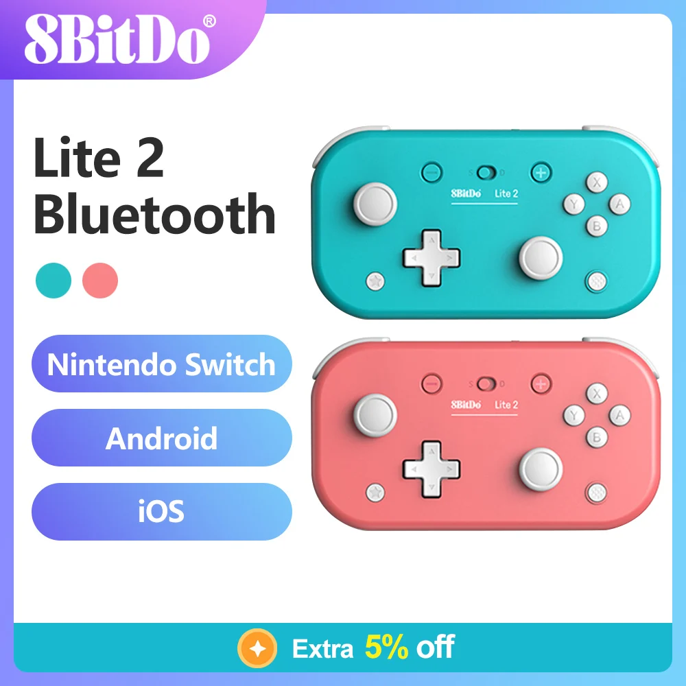 8BitDo Lite 2 controle Bluetooth, consoles de videogame, Compatível para nintendo switch oled, nintendo switch lite, Raspberry Pi, Android, Original