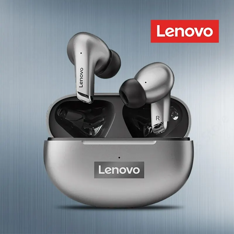 Lenovo-LP5 Fones De Ouvido Sem Fio Bluetooth, Fones De Música HiFi, Fones De Ouvido Esportivos, Fone De Ouvido À Prova D 'Água com Microfone, Novo, Original