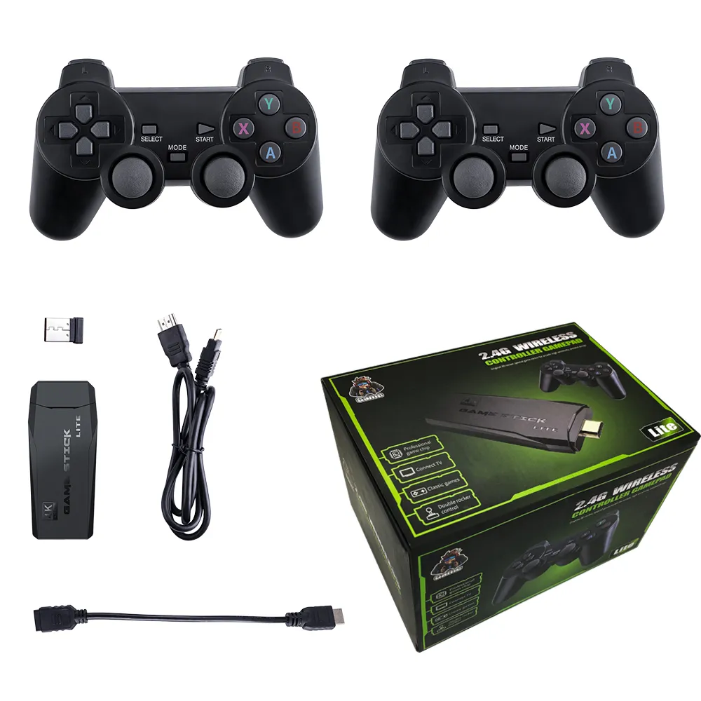 Console retro de videogame para crianças, controlador sem fio, vara de mão, built-in 20000 jogos, 64G, presentes de Natal