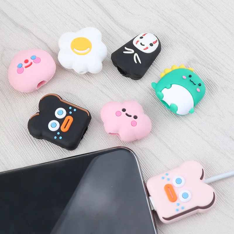 Anime Cable Protector Cartoon Charger Protector Cable Winder Bonito Cable Bite Organizer Data Line Capa protetora para iPhone