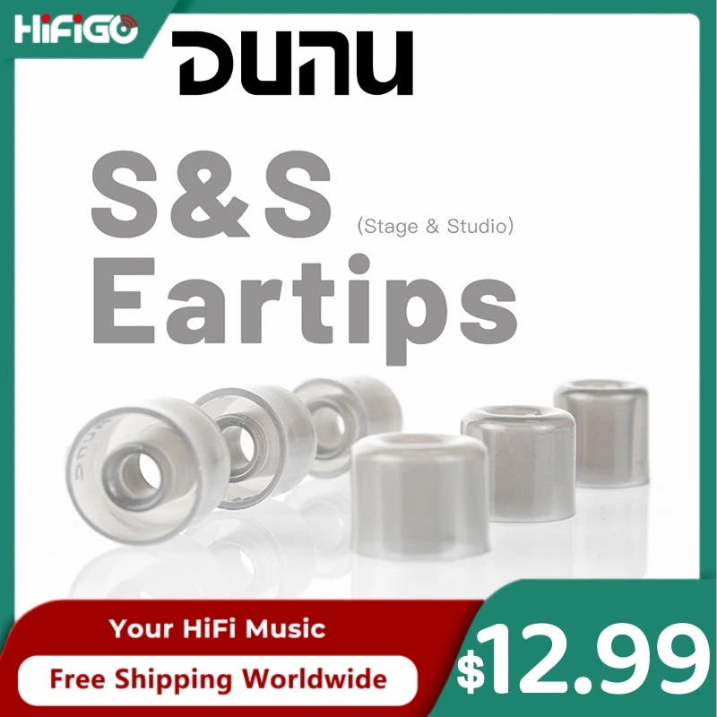 DUNU S & S (Stage & Studio) Silicone Eartips Para 4.0mm-6mm Bico S/M/L/XL, Universal Silicone Ear Dicas para Fone De Ouvido, Earbuds