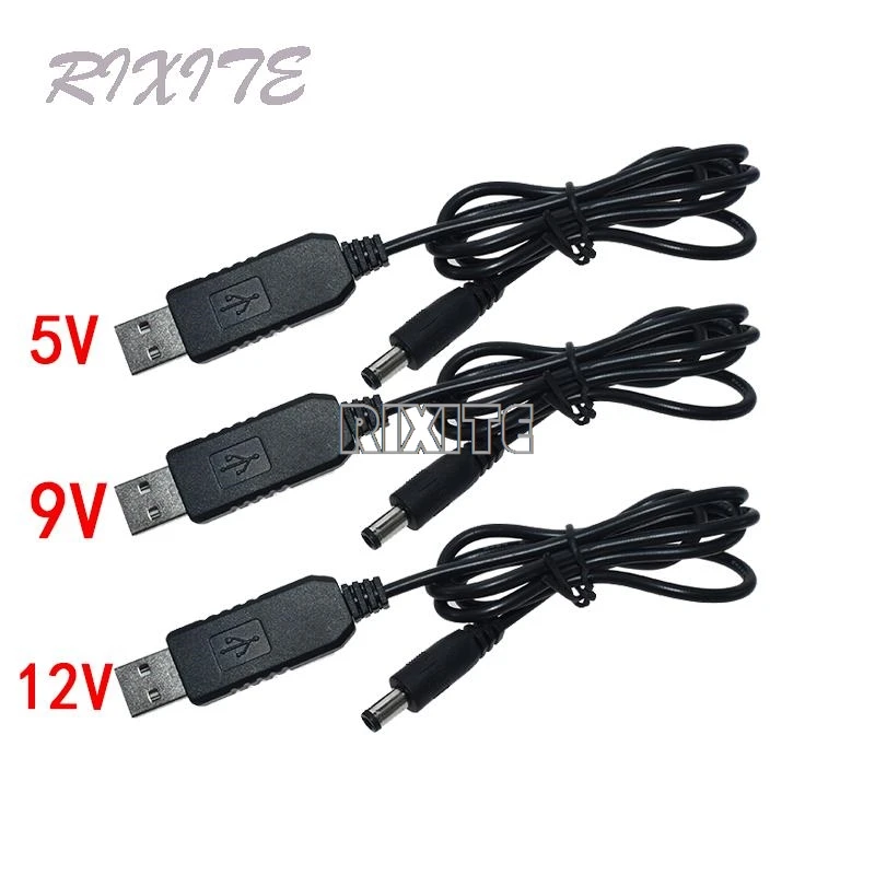 Linha USB Power Boost DC 5V Para DC 9V / 12V Step UP Módulo USB Converter Adapter Cable 2.1X5.5MM Plug cabo de carregamento