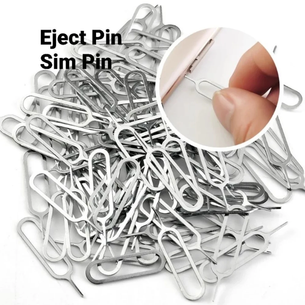 Universal Sim Card Remover Bandeja, Anti-Perdido Cartão Pin, Ejetar Ferramenta, Fit para iPhone 11, 14, X Max, Xiaomi, Samsung, 100Pcs
