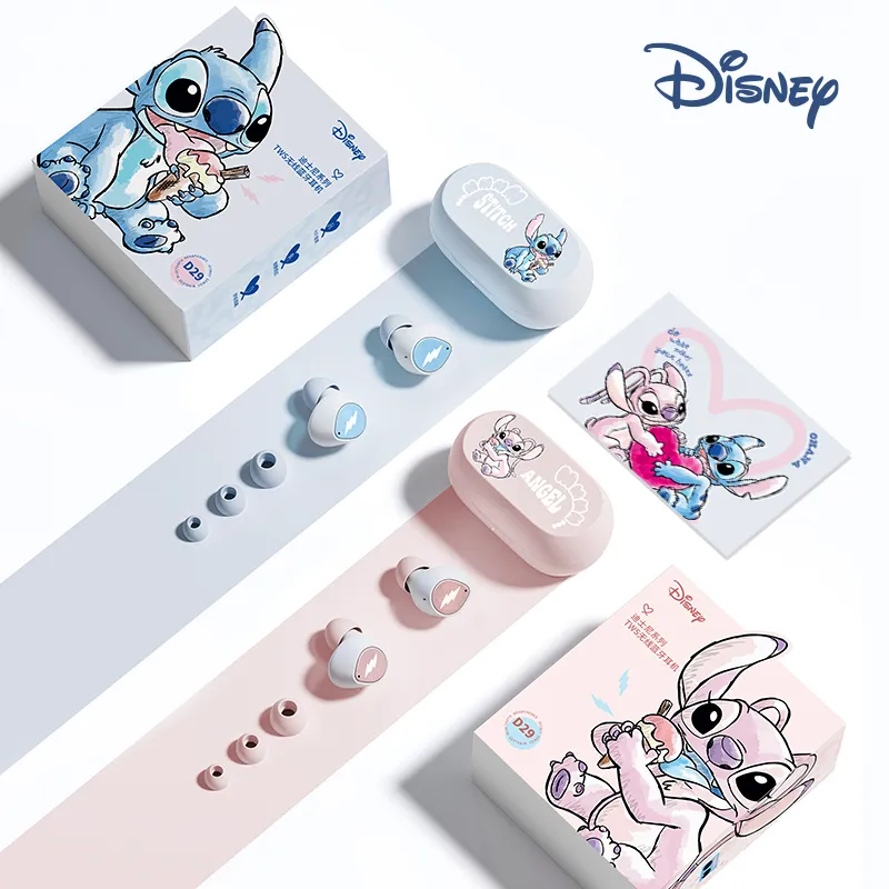 Disney-Lilo e Ponto Anjo D29 Fones De Ouvido Sem Fio Bluetooth, HiFi Stereo, Chamada HD Headset, Smart Touch Headphone, Longa Resistência, 5.3