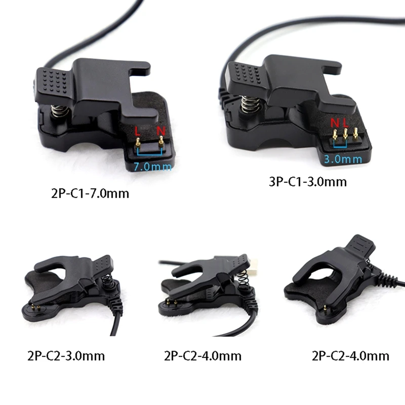 Relógio inteligente Carregador Universal USB Cabo de Carregamento 3 pinos 3/4/7mm Clipe Pulseira Inteligente Carregador Fio 2/3 pinos para TW64 TW68