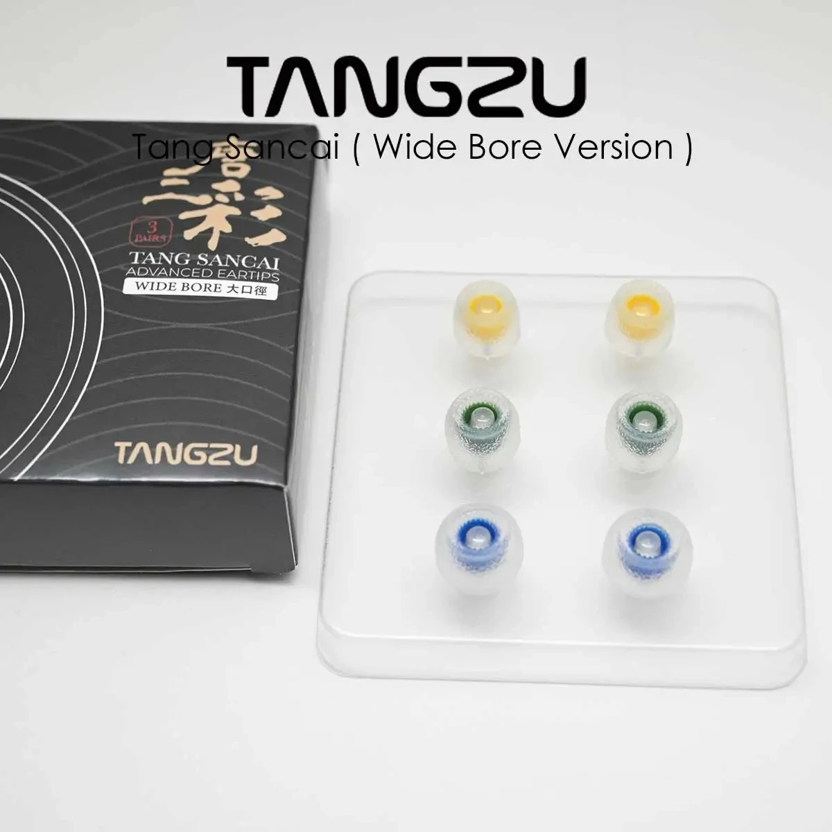 Tangzu Tang-Sancai Silicone fone de ouvido dicas, versão Wide Bore, In-Ear Eartips, Earplug, Princesa Changle, Shimano