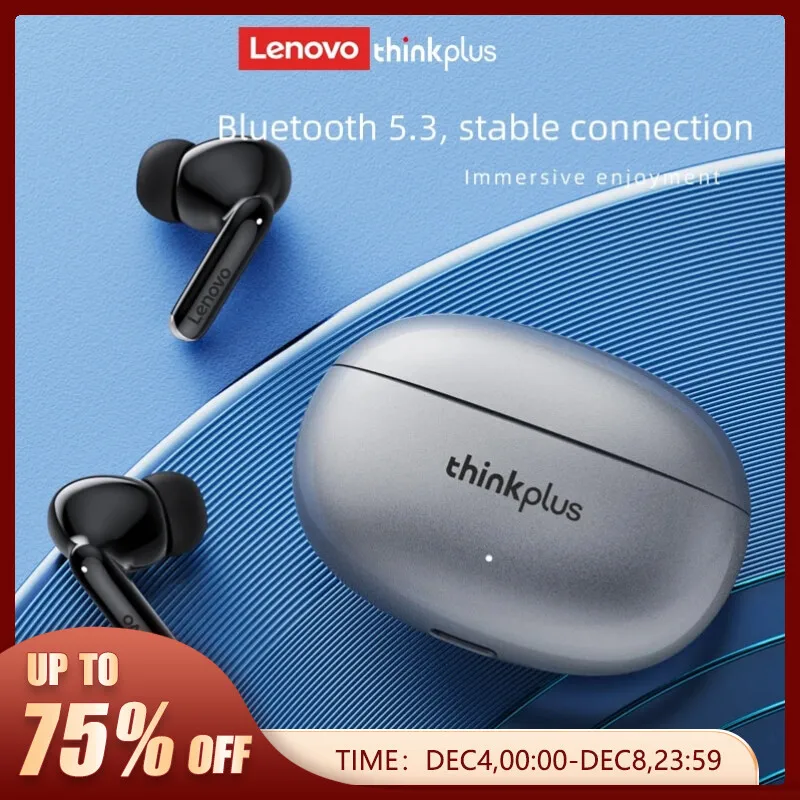 Lenovo-XT88 TWS Fones De Ouvido Sem Fio, Bluetooth 5.3, Microfone Duplo, Estéreo, Redução de Ruído, Bass, HIFI, Controle De Toque, Fones De Ouvido, Original