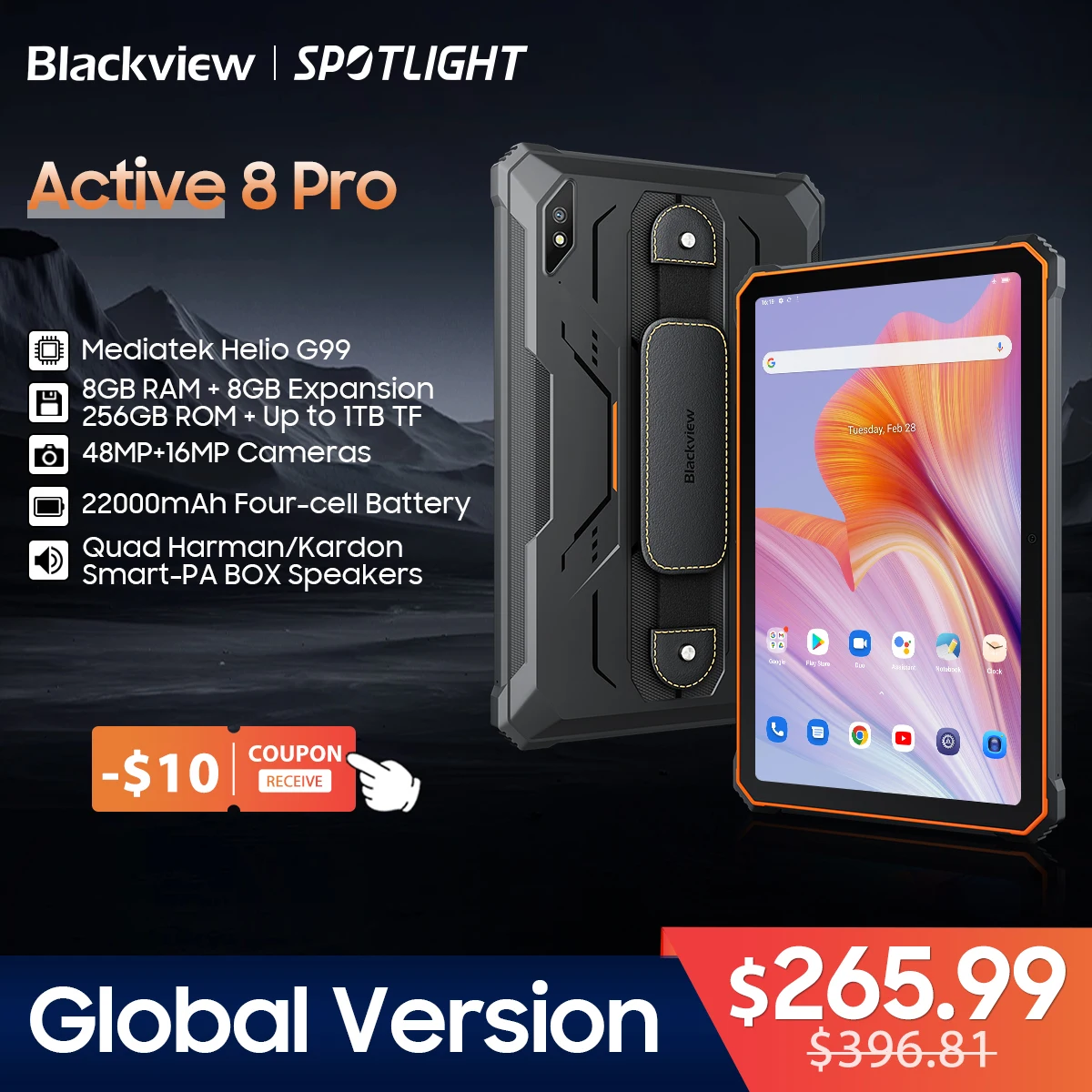 Tablets Blackview Active 8 Pro Robusto, Android 13, 10.36 