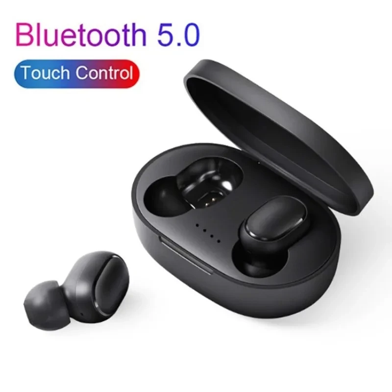 E6S TWS Fones de Ouvido Sem Fio, E6S, Bluetooth 5.0, HIFI, Mini, Double Earbuds, Display LED Power, Estojo de Carregamento com Microfone, iPhone, Xiaomi