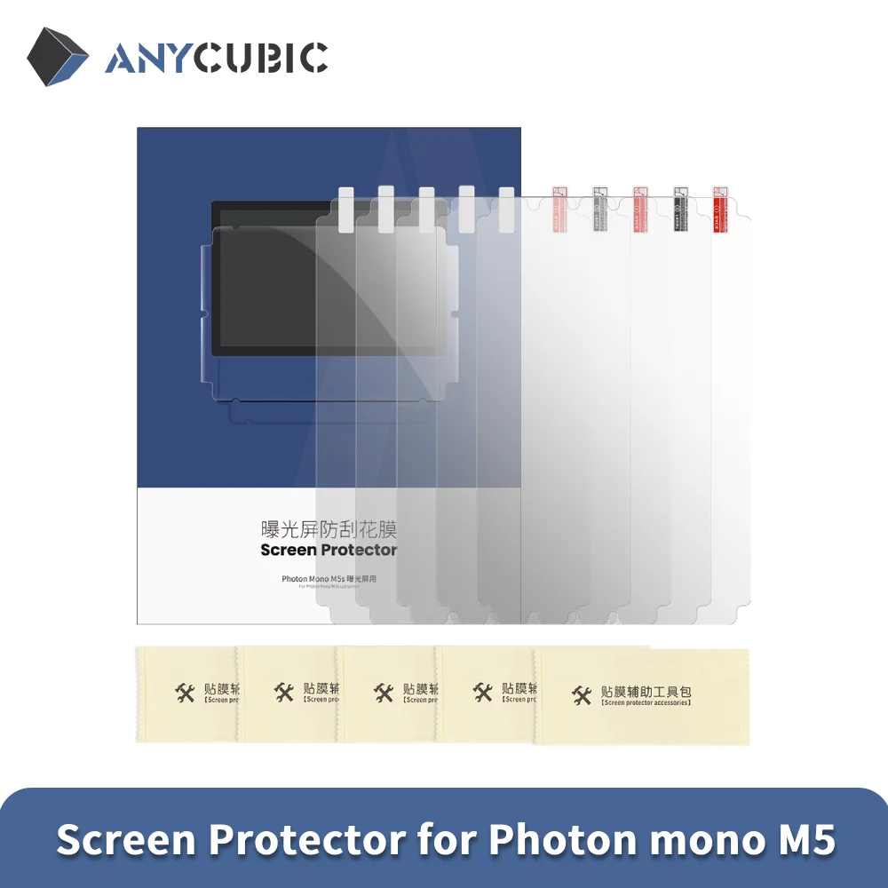 Anycubic filme protetor de tela para photon mono m5 lcd acessório impressora 3d, 5pcs