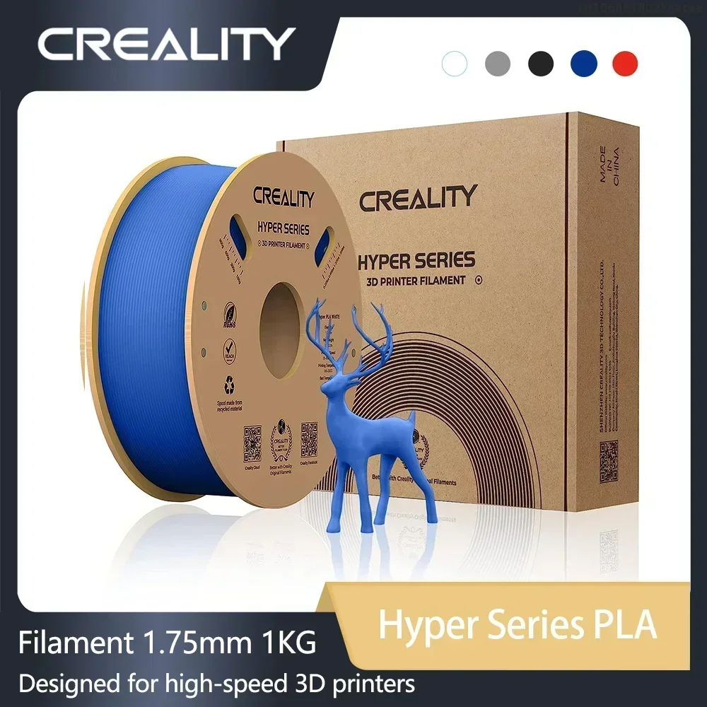 Creality hyper série pla filamento 1kg alta precisão resfriamento mais rápido melhor fluidez resistência à umidade não tóxica para impressora 3d