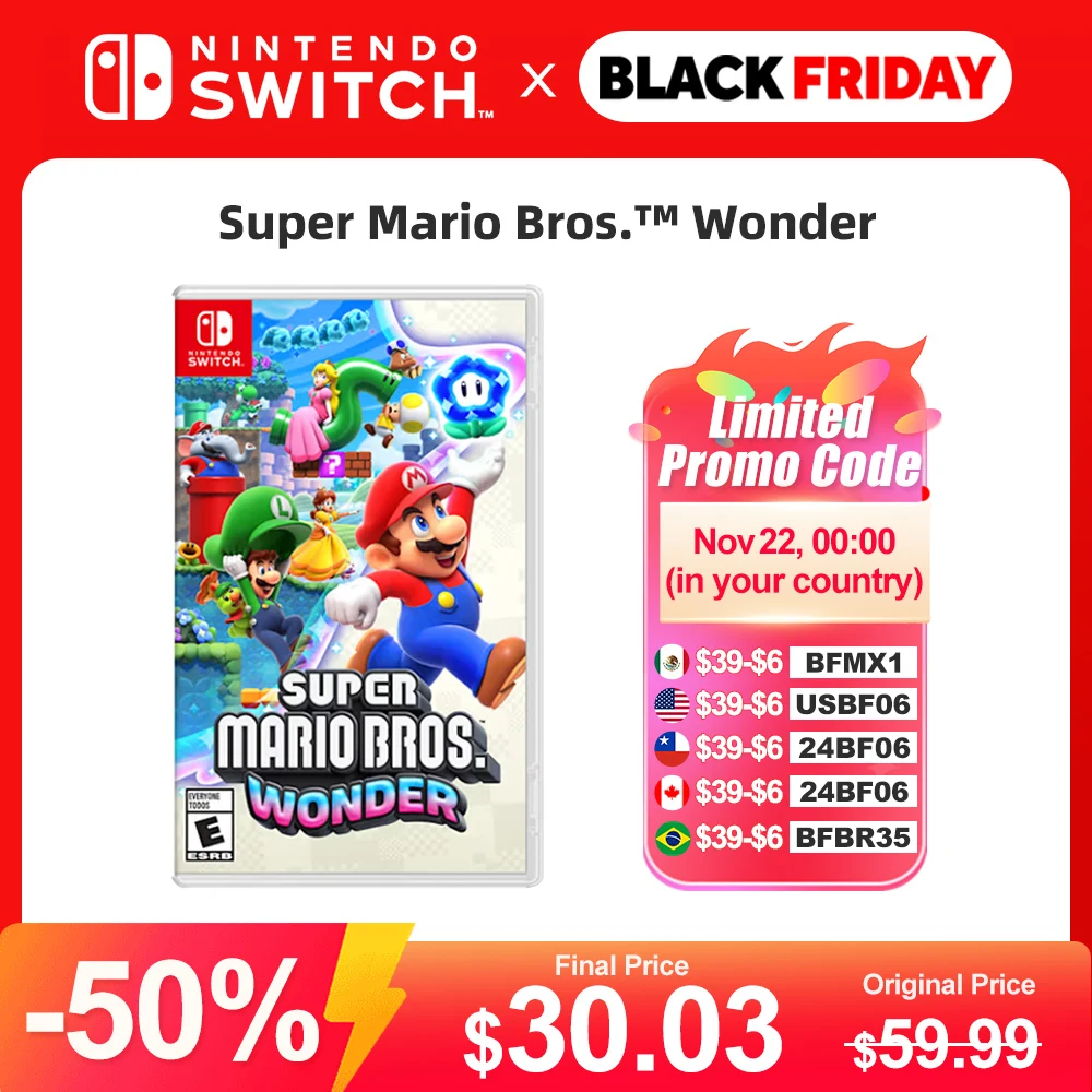 Super Mario Bros. Wonder jogos nintendo switch, de Jogo Físico Oficial para Nintendo Switch, Nintendo Switch, OLED Lite, Original, Recurso de Ação, Ofertas