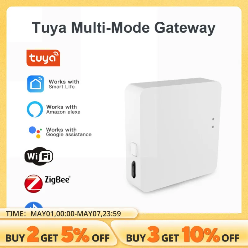 Tuya Multi Mode ZigBee Bluetooth Gateway Hub Wireless Smart Home Appliances Controle Remoto Bridge Suporte Alexa Google Home