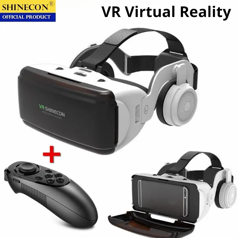 Original Virtual Reality 3D Glasses Box, Estéreo, Google Cardboard Headset, Capacete para iOS, Android, Smartphones, Balancim sem fio