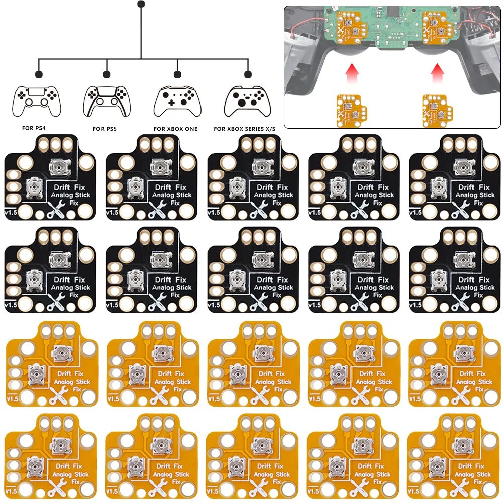 Placa de reparo universal do gamepad, joystick, controlador analógico, polegar, drift fix mod para PS4, PS5, Xbox One, 10-1pcs