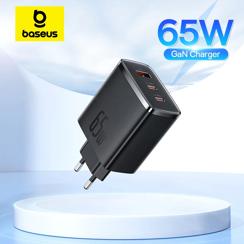 Baseus 65w carregador gan, carregador pd tipo c usb, suporte pd qc pps, carregador rápido portátil para iphone 15 14 13, carregador de laptop