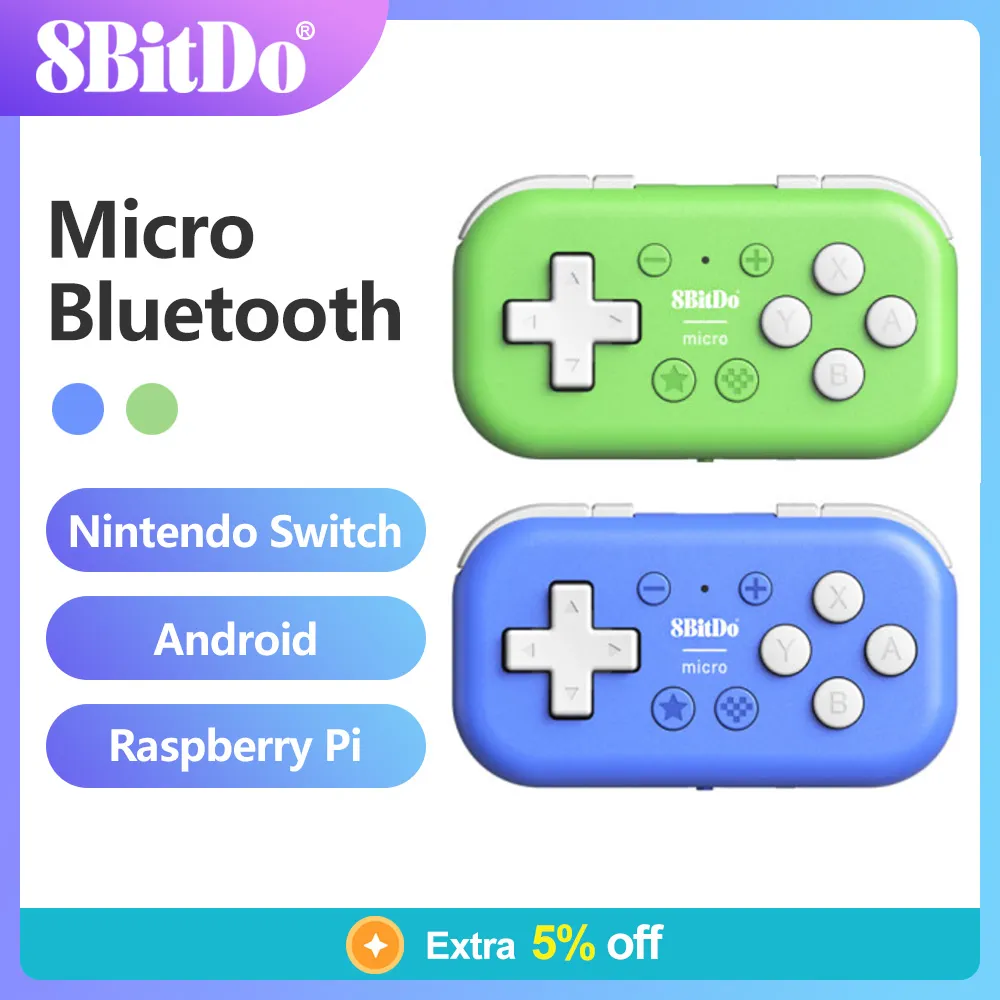 controle 8BitDo Micro Bluetooth Mini gamepad android de bolso para nintendo switch, Android e Raspberry Pi, Suporte ao Modo de Teclado