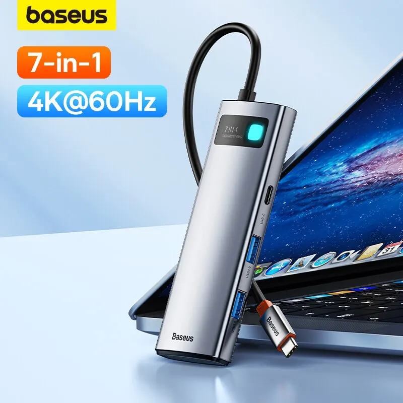 Baseus-USB C HUB para Macbook, Gen 2, 4K, 60Hz, HDMI, 3 USB 3.0, PD, 100W, Tipo C Port, SD, Leitor de Cartão TF para Macbook, iPad, M2, M1 vapor Deck