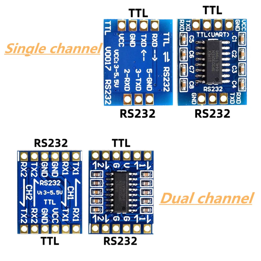 TTL Linha Escova Serial Port Module, Afundando Placa De Ouro, RS232, SP3232, RS232