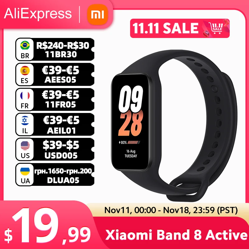Xiaomi-Smart Band 8, Versão Global, Display LCD de 1,47 